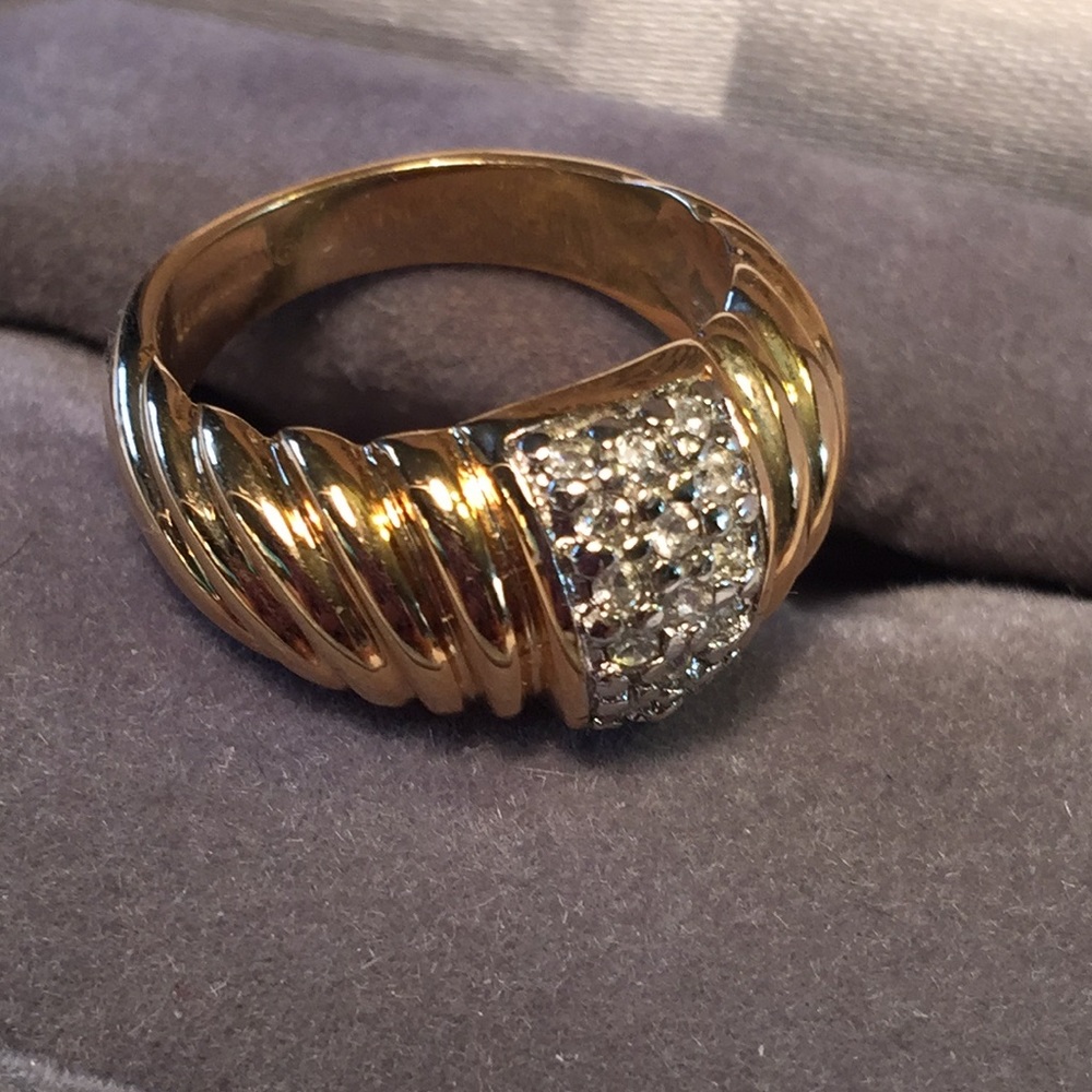 Nolan Miller pave rhinestone ring, size 7